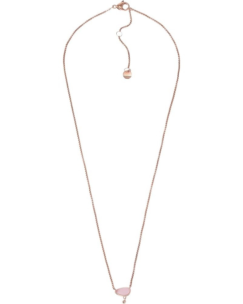 Women's Sea Glass Silver, Rose Gold or Gold Tone Stainless Steel Pendant Necklace Rose Gold & Pink Glass $25.53 Necklaces