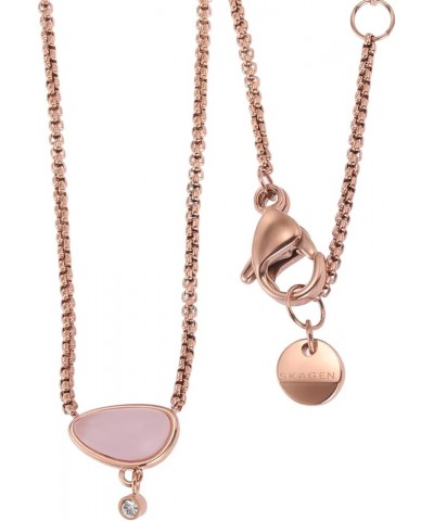 Women's Sea Glass Silver, Rose Gold or Gold Tone Stainless Steel Pendant Necklace Rose Gold & Pink Glass $25.53 Necklaces