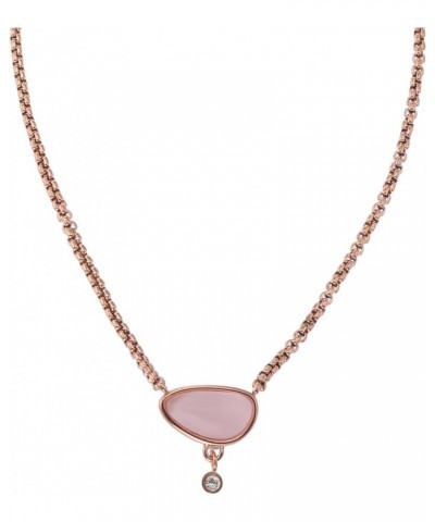 Women's Sea Glass Silver, Rose Gold or Gold Tone Stainless Steel Pendant Necklace Rose Gold & Pink Glass $25.53 Necklaces