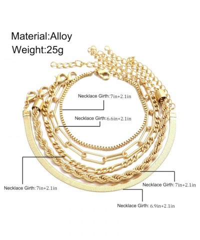 Gold Bracelets Sets Cute Beaded Bracelets Cuban Link Paperclip Chain Bracelet Jewelry 5pcs for Women and Teen Girls $8.84 Bra...