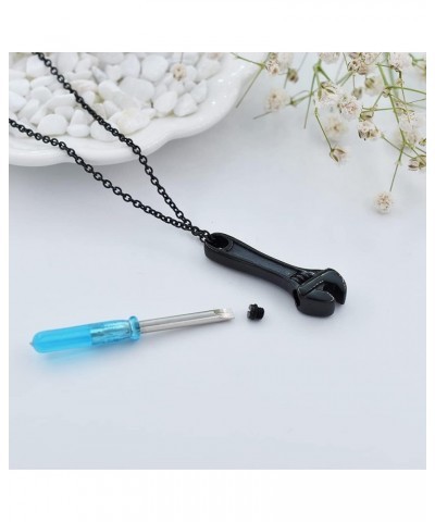 Wrench Tool Cremation Jewelry for Ashes Stainless Steel Hammer Urn Pendant Locket Keepsake Memorial Necklace for Human Ashes ...