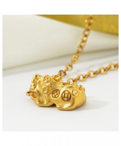 18K Gold Plated PiXiu Design Pendant Necklaces For Women Good Luck Symbol Jewelry Birthday Gift $9.35 Necklaces