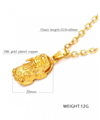 18K Gold Plated PiXiu Design Pendant Necklaces For Women Good Luck Symbol Jewelry Birthday Gift $9.35 Necklaces