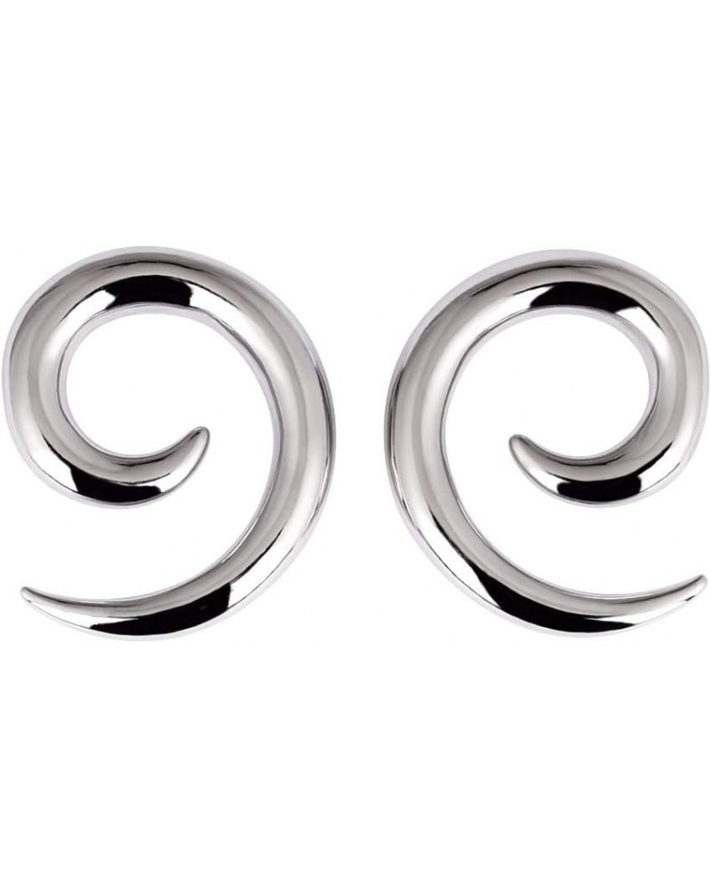 Stainless Steel Silver Spiral Taper Expander Piercing Jewelry Ear Stretching Tapers Earring Gauge 12G-0G 2pcs of Spiral Gauge...