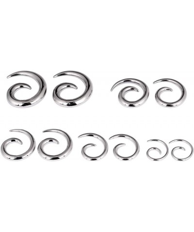 Stainless Steel Silver Spiral Taper Expander Piercing Jewelry Ear Stretching Tapers Earring Gauge 12G-0G 2pcs of Spiral Gauge...