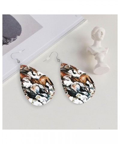 Fashion Faux Leather Earrings Wedding Teardrop Earrings Jewelry For Women Girls Bridal Picture (586) One Size $9.85 Earrings