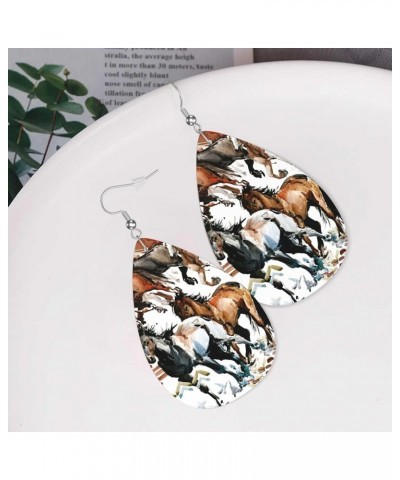 Fashion Faux Leather Earrings Wedding Teardrop Earrings Jewelry For Women Girls Bridal Picture (586) One Size $9.85 Earrings