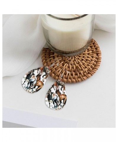 Fashion Faux Leather Earrings Wedding Teardrop Earrings Jewelry For Women Girls Bridal Picture (586) One Size $9.85 Earrings