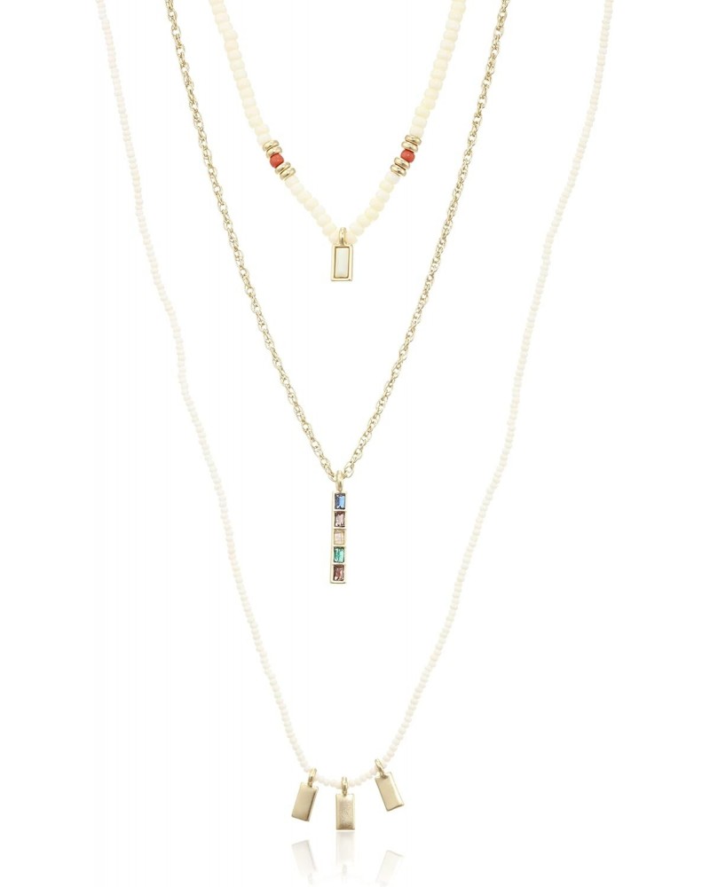 Beaded Strand Layer Necklace, Gold, One Size $23.36 Necklaces