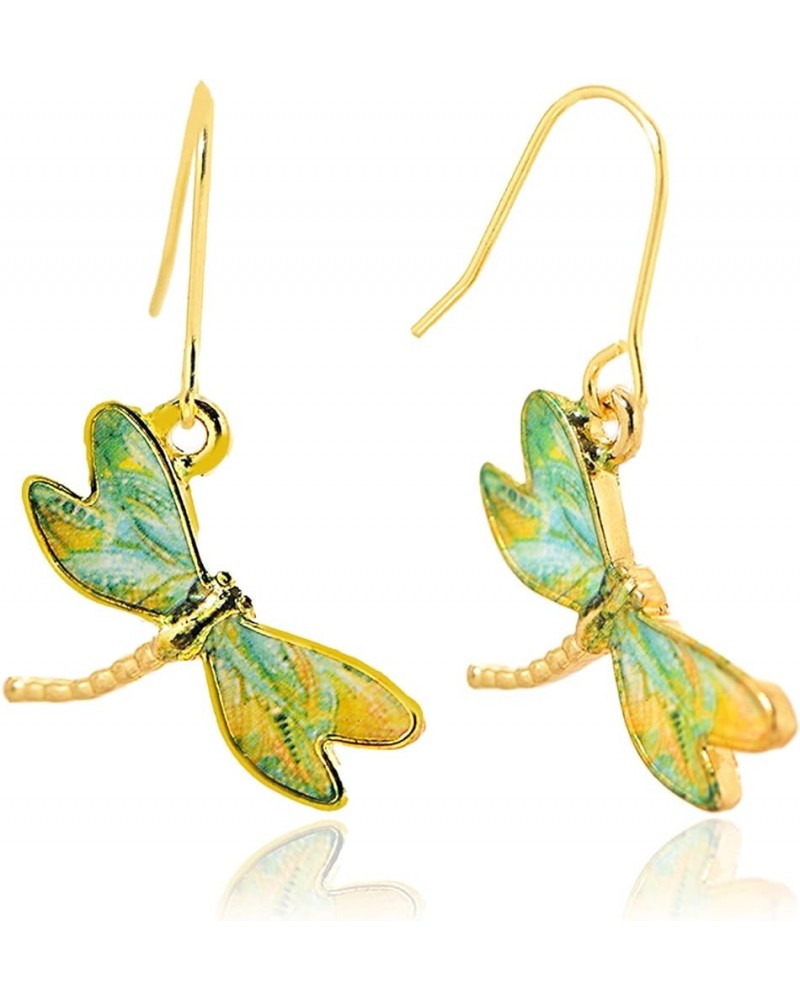 Spinningdasiy Dangling Colorful Flying Creature Bird Earrings | Bird Lover Earrings Dragonfly Green $8.84 Earrings