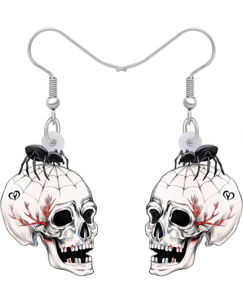 Acrylic Drop Dangle Novelty Halloween Skeleton Skull Earrings Punk Jewelry For Women Kids Teens Party Favors Gift Ink $6.47 E...