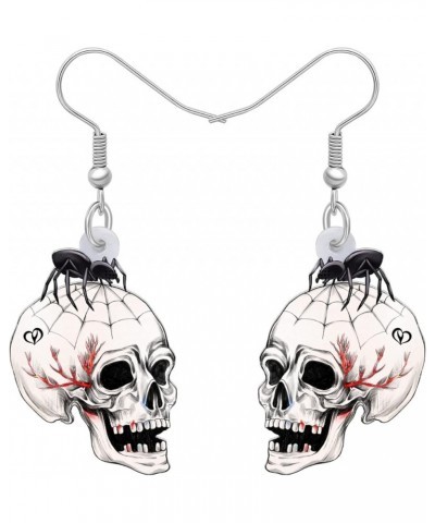 Acrylic Drop Dangle Novelty Halloween Skeleton Skull Earrings Punk Jewelry For Women Kids Teens Party Favors Gift Ink $6.47 E...