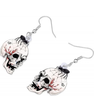 Acrylic Drop Dangle Novelty Halloween Skeleton Skull Earrings Punk Jewelry For Women Kids Teens Party Favors Gift Ink $6.47 E...