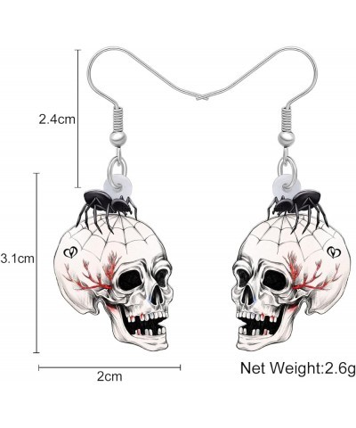 Acrylic Drop Dangle Novelty Halloween Skeleton Skull Earrings Punk Jewelry For Women Kids Teens Party Favors Gift Ink $6.47 E...