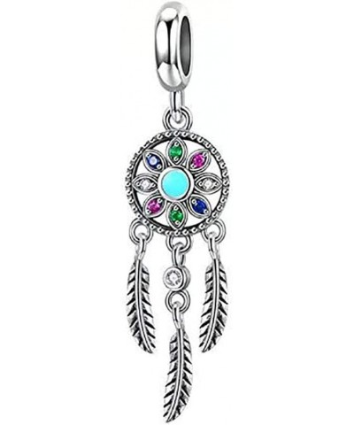 Dream Catcher Dangle 925 Sterling Silver Charm Feather Beads for Fashion Charms Bracelet & Necklace Colour DreamCatcher $11.9...