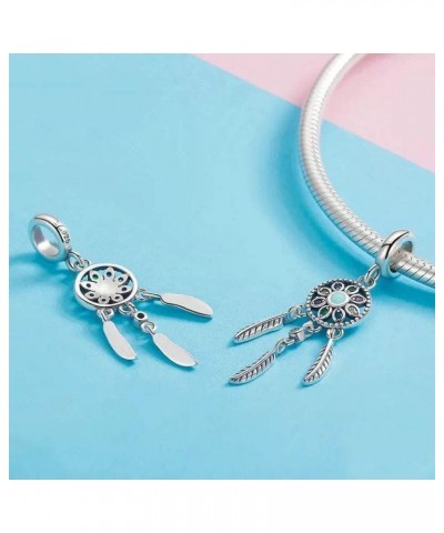 Dream Catcher Dangle 925 Sterling Silver Charm Feather Beads for Fashion Charms Bracelet & Necklace Colour DreamCatcher $11.9...