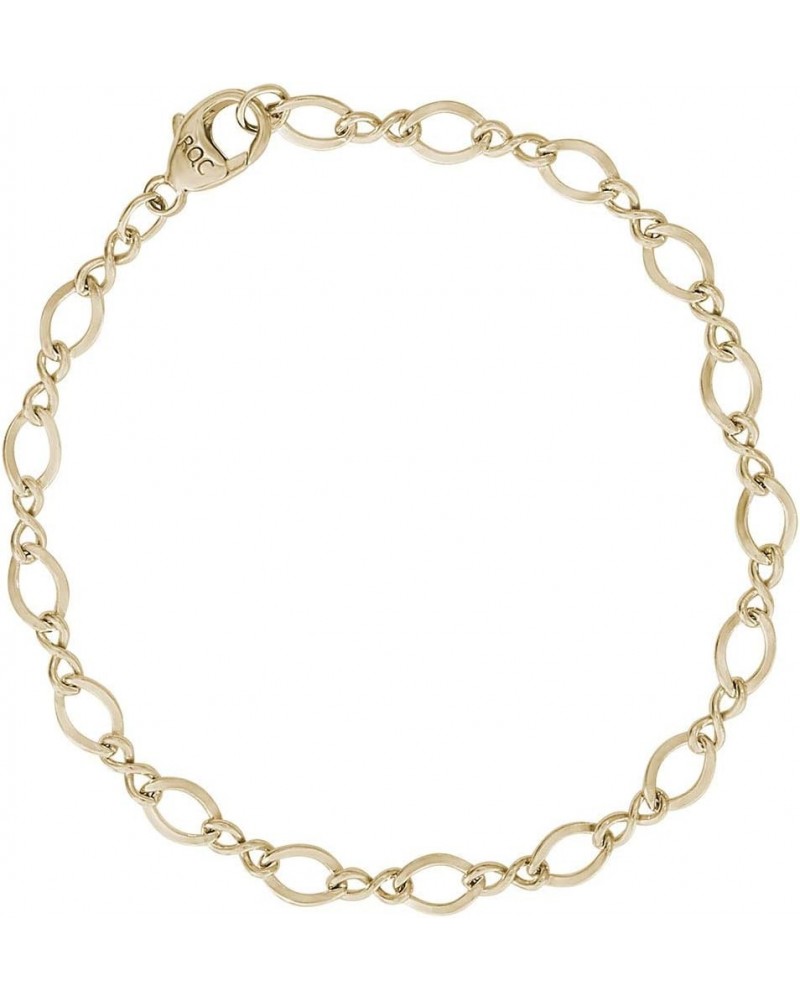 Petite Figure Eight Link Classic Charm Bracelet 7 In - 8 In - Gold or Sterling Silver 7 Inches - 14K Yellow Gold $16.50 Brace...