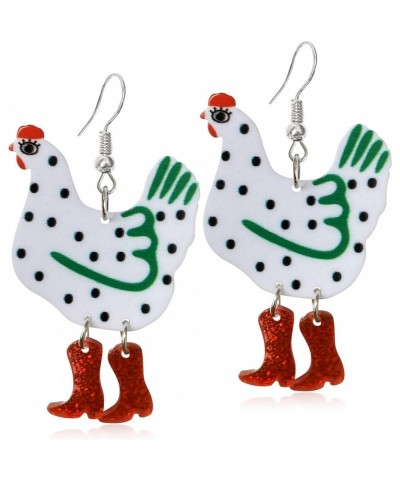 Funny Cute Kawaii Acrylic Big Hen Chicken Drop Dangle Earrings Thanksgiving Anime Turkey Animal Earrings for Women Girls Fash...