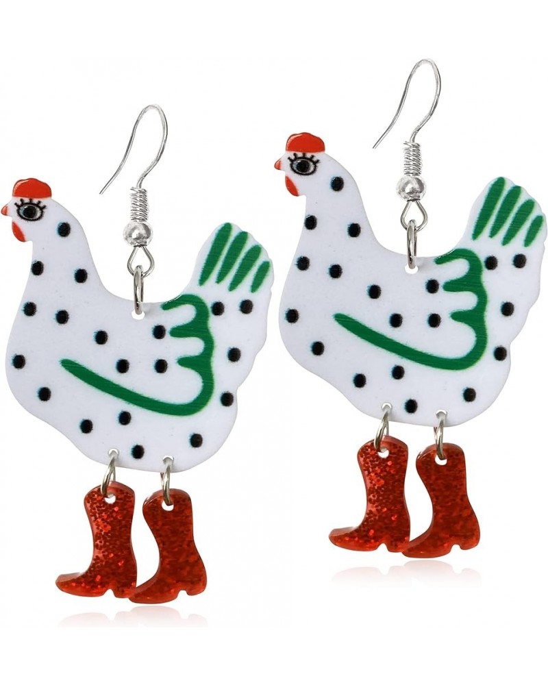 Funny Cute Kawaii Acrylic Big Hen Chicken Drop Dangle Earrings Thanksgiving Anime Turkey Animal Earrings for Women Girls Fash...