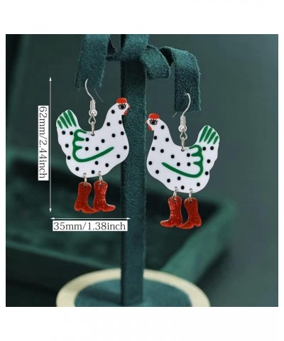 Funny Cute Kawaii Acrylic Big Hen Chicken Drop Dangle Earrings Thanksgiving Anime Turkey Animal Earrings for Women Girls Fash...