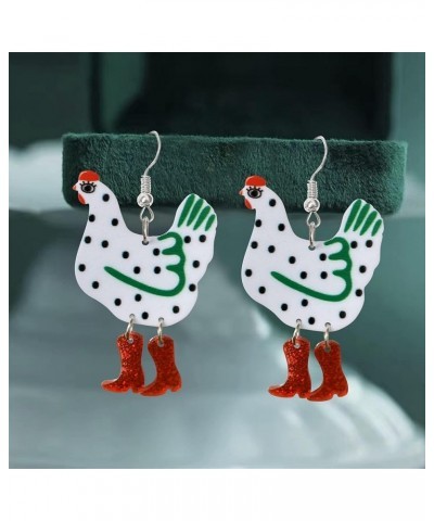 Funny Cute Kawaii Acrylic Big Hen Chicken Drop Dangle Earrings Thanksgiving Anime Turkey Animal Earrings for Women Girls Fash...