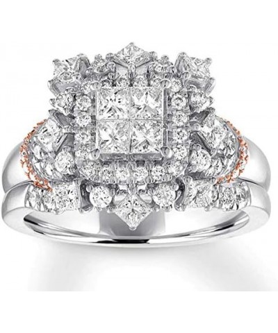 1.40 CT Princess & Round Created Diamond Bridal Wedding Ring Set 14K White Gold Over $60.75 Sets