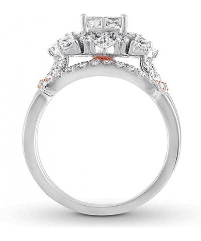 1.40 CT Princess & Round Created Diamond Bridal Wedding Ring Set 14K White Gold Over $60.75 Sets