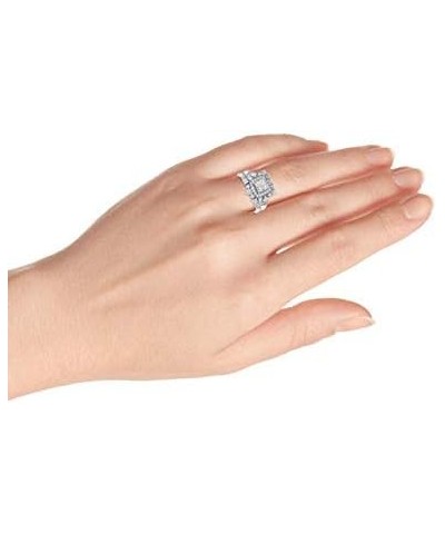 1.40 CT Princess & Round Created Diamond Bridal Wedding Ring Set 14K White Gold Over $60.75 Sets