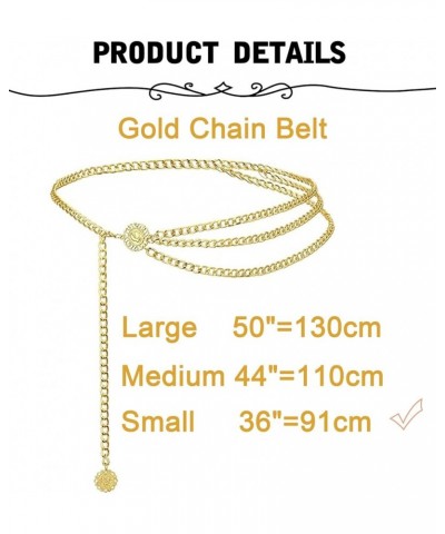 Chain Belt Chain Silver Chain Belt Gold Chain Belt with Chain Sunflower Butterfly Waist Chain Belt Plus Size Long B:gold- Sma...