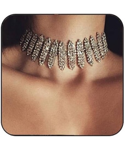 Rhinestone Choker Necklace Sparkly Crystal Necklaces Silver Chokers Jewelry for Women and Girls $10.44 Necklaces