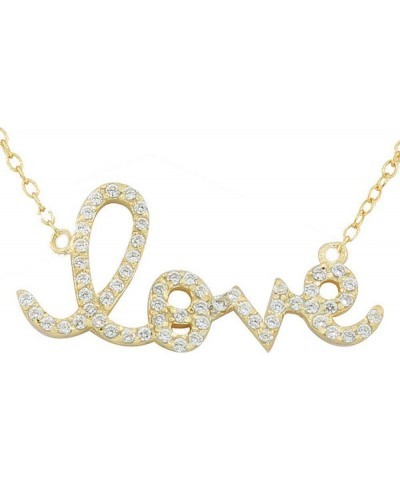 925 Sterling Silver Love Heart Charm White CZ Pendant Necklace Yellow $16.10 Necklaces