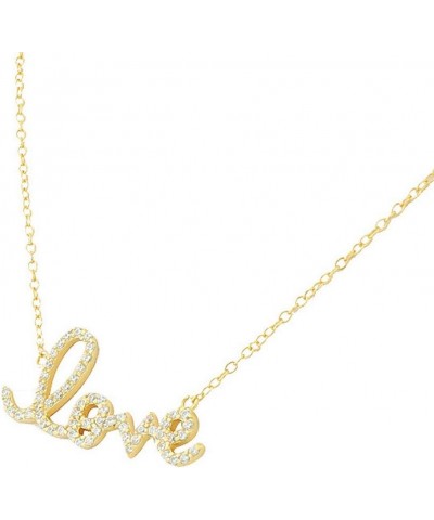 925 Sterling Silver Love Heart Charm White CZ Pendant Necklace Yellow $16.10 Necklaces