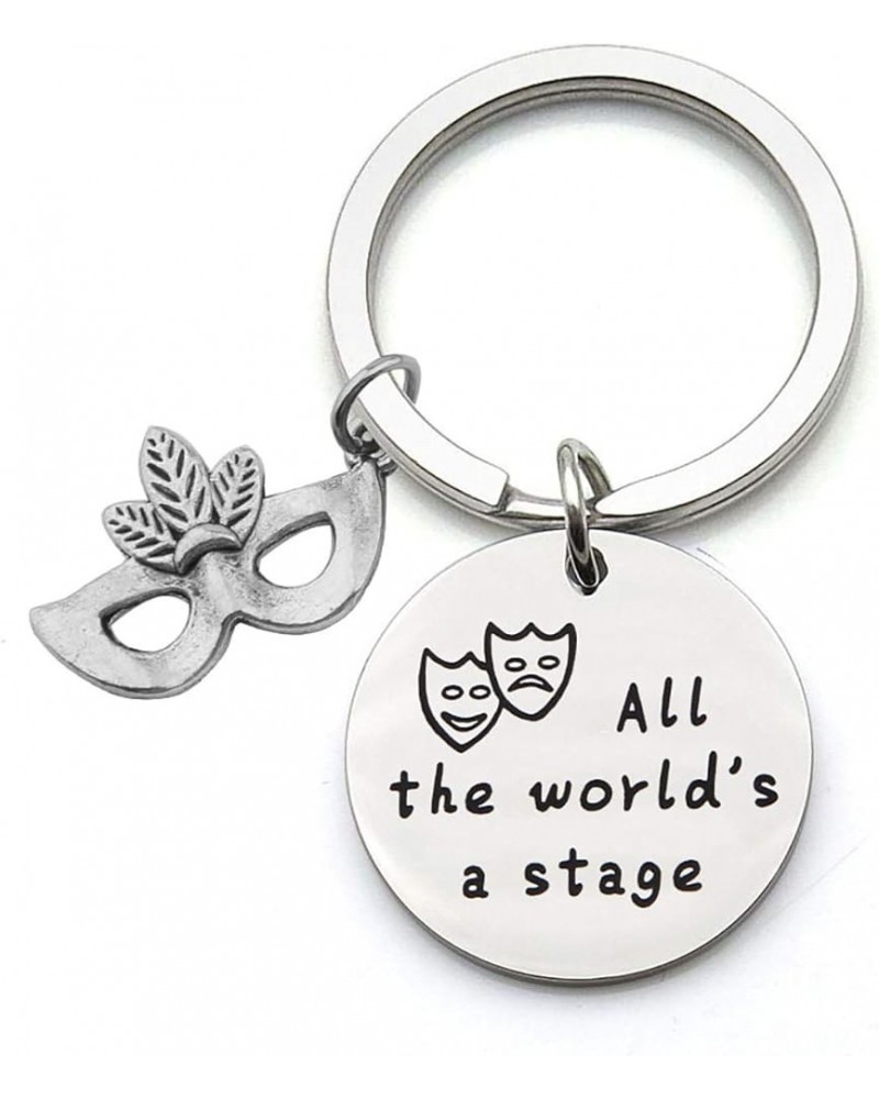 CHOROY Drama Mask Keychain All The World's a Stage Shakespeare Inspired Keychain Theater Jewelry Gift for Actor Actress Drama...