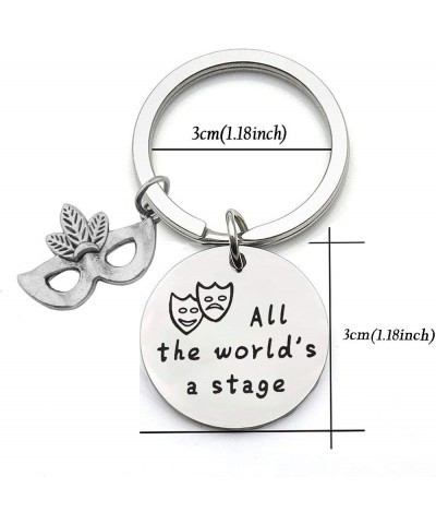 CHOROY Drama Mask Keychain All The World's a Stage Shakespeare Inspired Keychain Theater Jewelry Gift for Actor Actress Drama...