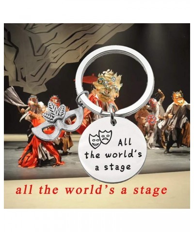 CHOROY Drama Mask Keychain All The World's a Stage Shakespeare Inspired Keychain Theater Jewelry Gift for Actor Actress Drama...