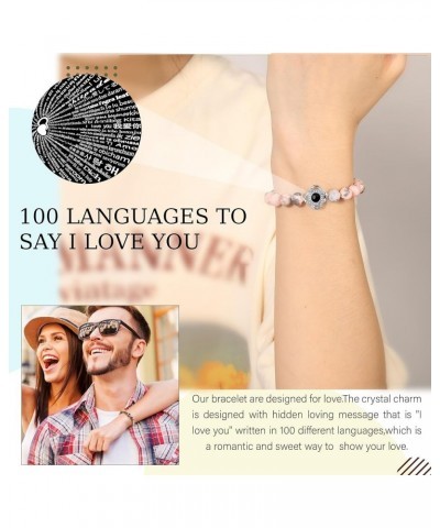 I love you 100 Languages Bracelets Christmas Gifts for Mom Girlfriend Wife To My Daughter Granddaughter Sister Stocking Stuff...