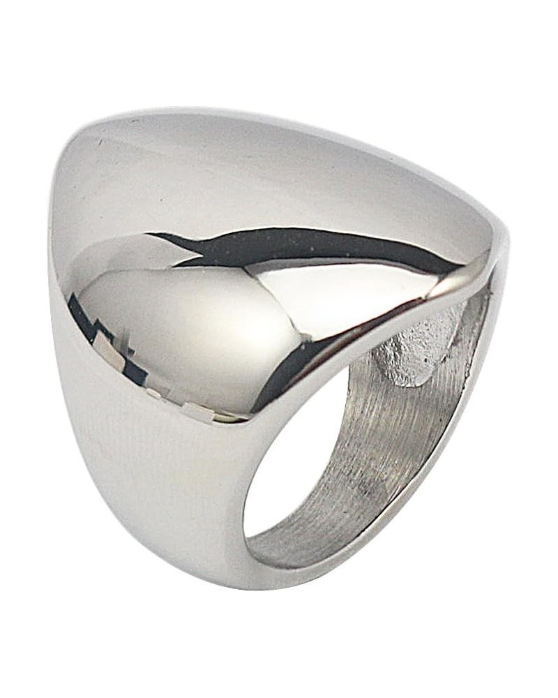 Silver Fashion Rings for Women Stainless Steel Mirror Polished Plain Party Rings $8.20 Rings