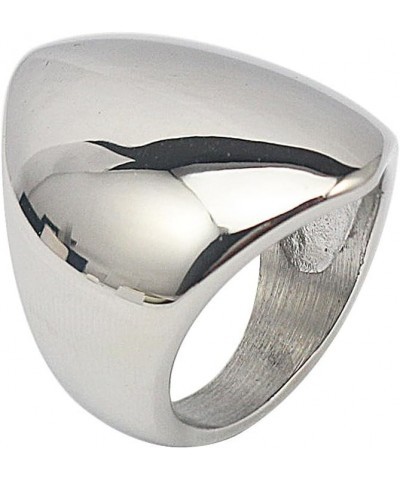 Silver Fashion Rings for Women Stainless Steel Mirror Polished Plain Party Rings $8.20 Rings