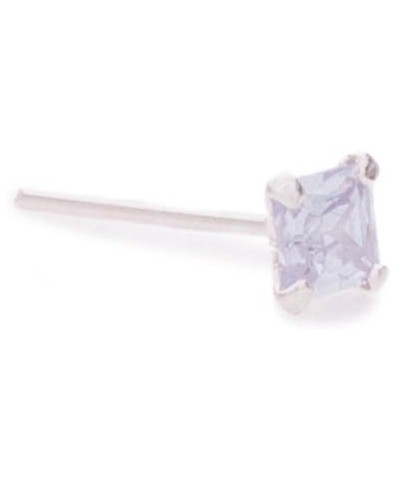 925 Sterling Silver Straght L Bend Nose Stud Ring 2mm Square CZ 22G CHOOSE YOUR COLOR Pink $8.83 Body Jewelry