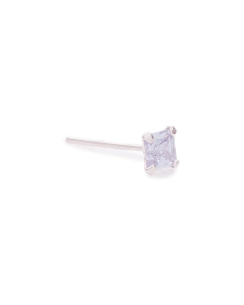 925 Sterling Silver Straght L Bend Nose Stud Ring 2mm Square CZ 22G CHOOSE YOUR COLOR Pink $8.83 Body Jewelry