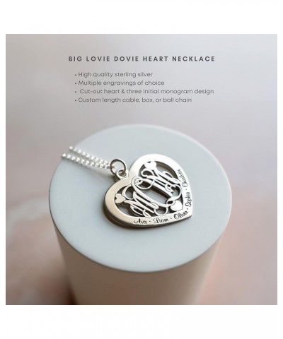 Big Lovie Dovie Personalized Heart Name Necklace. Customize the Three Initial Monogram and Names surrounding it. Choice of 92...