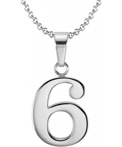 925 Sterling Silver Number 0-9 Charms Pendant Necklace with Chain Six $12.60 Necklaces