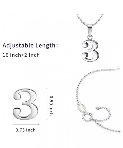 925 Sterling Silver Number 0-9 Charms Pendant Necklace with Chain Six $12.60 Necklaces