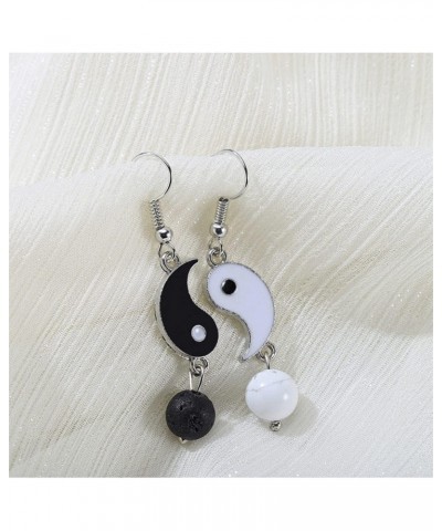 Enamel Black White Yin Yang Dangle Earrings for Women Girls Jewelry Silver Tai Chi Yin Yang Long Match Drop Earrings $7.60 Ea...