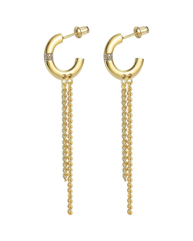 14K Gold Plated 925 Sterling Silver Dangle Earrings in White Gold and Yellow Gold Mini Gold Drop Earrings for Women E0545 $12...