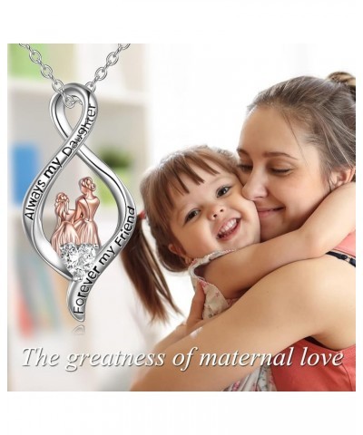 Mother and Daughter Necklace Unique Birthday Gifts for Daughters 925 Sterling Silver I Love You Forever Infinity Pendant to M...