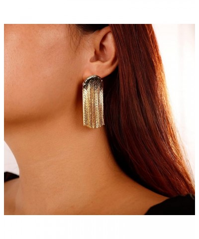 24K Gold Plated Short Tassel Earrings for Women Girls Ladies Elegant Banquet Jewelry Gold $10.91 Earrings