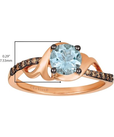 1/10 Carat Diamond and Gemstone of Choice Filigree Bypass Ring for Women in 14k Gold (Fancy Brown/G-H, VS2-SI1, cttw) Anniver...