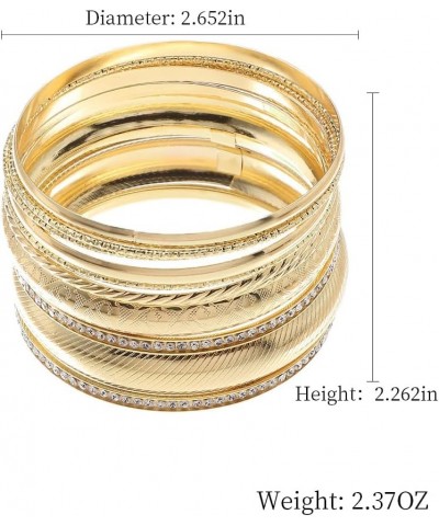 Boho Indian Multi Golden Bangle Bracelet Set for Women Punk Chunky Multipacks Layered Bracelet Jewelry(bl003564) Style C $9.7...