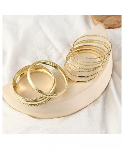 Boho Indian Multi Golden Bangle Bracelet Set for Women Punk Chunky Multipacks Layered Bracelet Jewelry(bl003564) Style C $9.7...